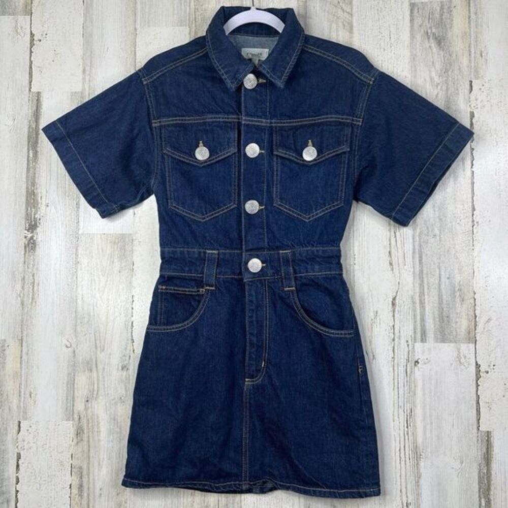 Frame Denim Dark Blue Denim Mini Dress
